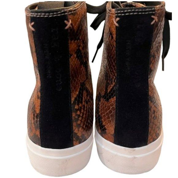Rag & Bone Snake-Embossed High-Top Leather Sneakers - 38/8 - Picture 6 of 14